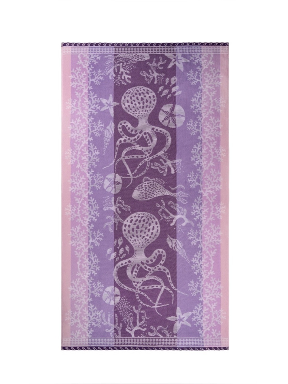 Trident Cotton Beach Towel Oversized Purple Pink Cotton 40in X 72in NEW